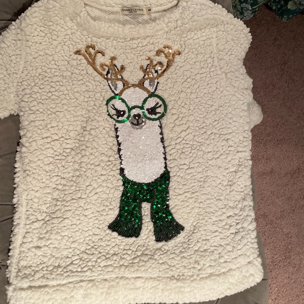Llama fuzzy sweater